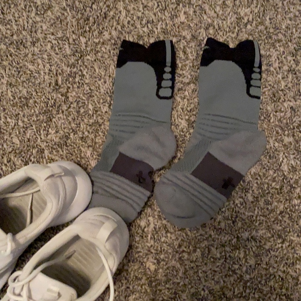 Gray/black Nike athletic socks